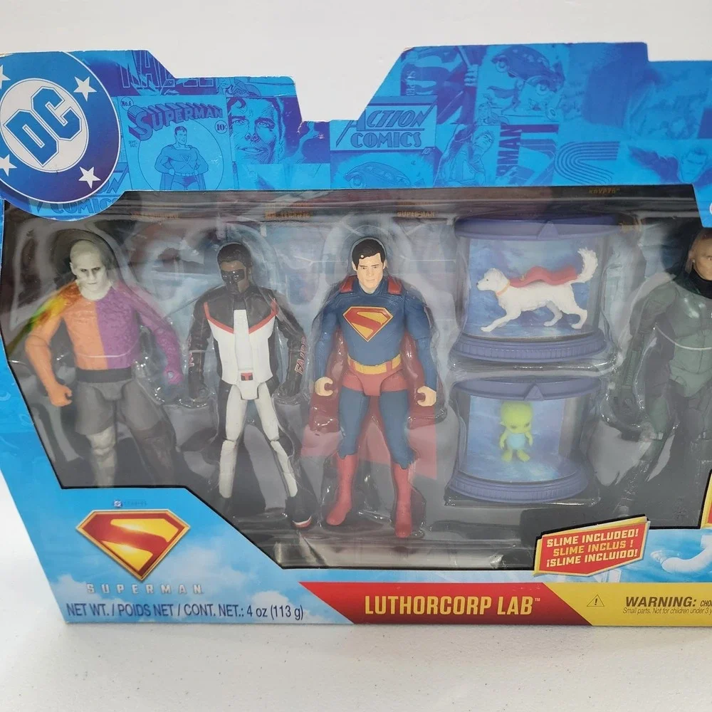 Spin Master 4 Pack DC Comics SUPERMAN  Luthorcorp Lab Action Figure Discontinued